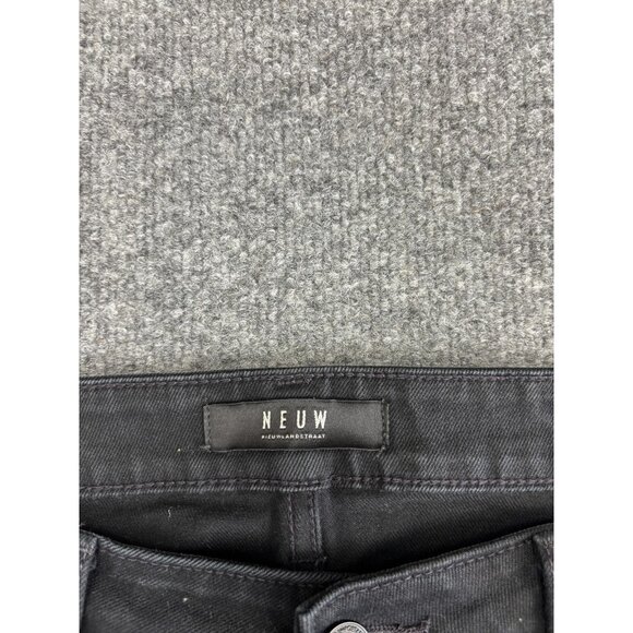 Neuw Denim Jeans Mens 33x34 Black Lou Slim Forever Black Button Fly Stretch - Picture 2 of 11